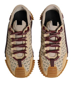 Dolce & Gabbana Beige Neoprene DG Logo NS1 Lace Sneakers Shoes