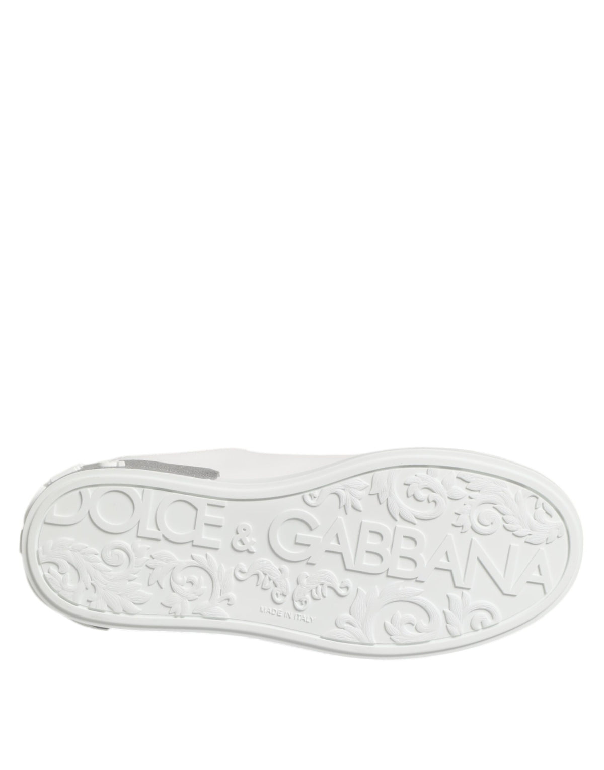 Dolce & Gabbana White Purple Leather Low Top Sneakers Shoes