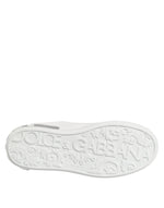 Dolce & Gabbana White Purple Leather Low Top Sneakers Shoes