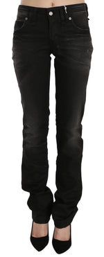 John Galliano Black Washed Mid Waist Regular Leg Skinny Denim Jeans