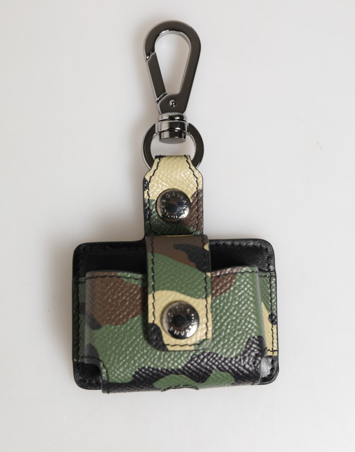 Dolce & Gabbana Multicolor Camouflage Leather Metal AccessoryAirpods Case