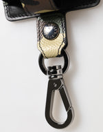 Dolce & Gabbana Multicolor Camouflage Leather Metal AccessoryAirpods Case