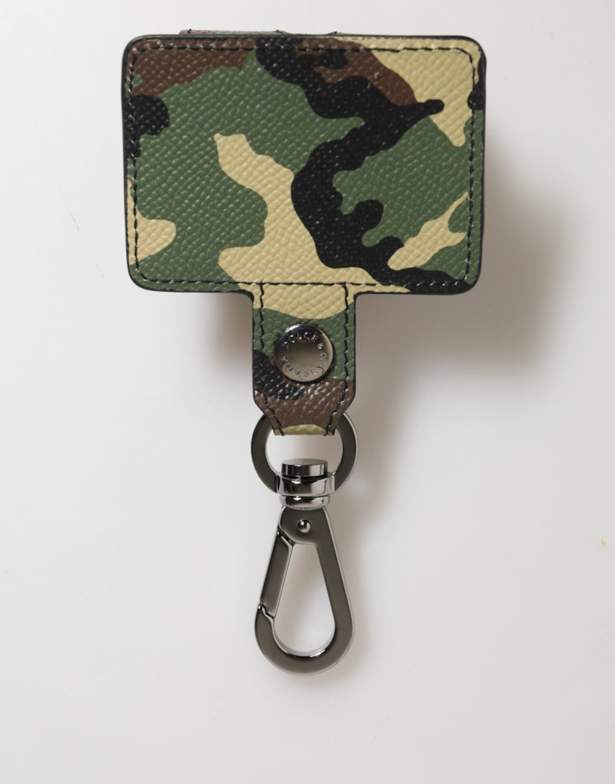 Dolce & Gabbana Multicolor Camouflage Leather Metal AccessoryAirpods Case