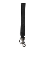 Dolce & Gabbana Black Red Logo Polyester Brass Holder Keychain Keyring