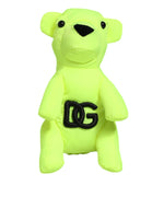 Dolce & Gabbana Neon Green Bear Embroidered Logo Men Keychain ClaspKeyring