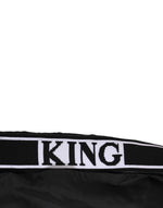 Dolce & Gabbana Black Nylon KING Sideband Men Boxer Shorts Swimwear