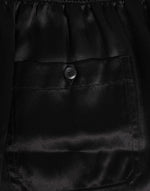 Dolce & Gabbana Black Silk Satin Elastic Men Boxer Short Swimwear