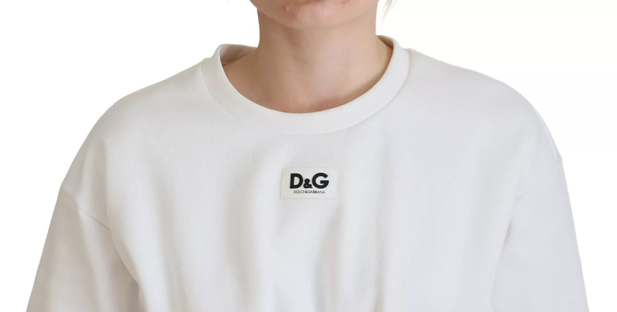 Dolce & Gabbana White Cotton Corset Stretch TopT-shirt