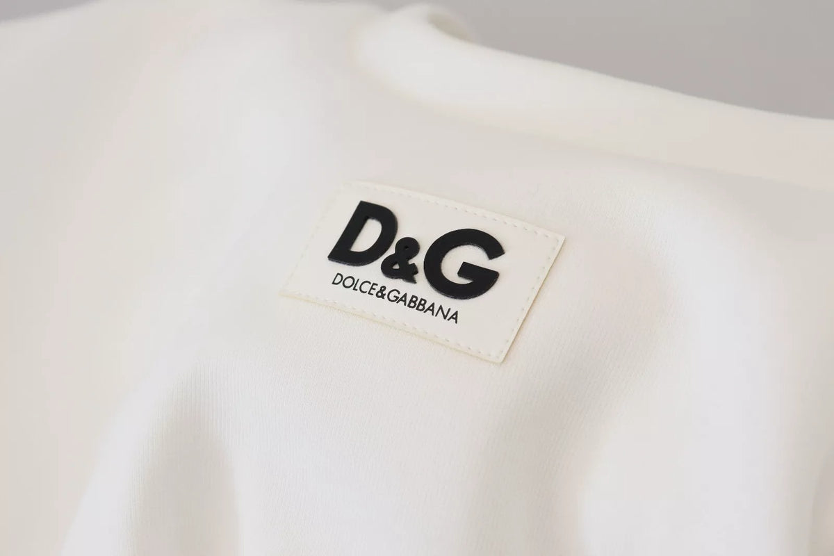 Dolce & Gabbana White Cotton Corset Stretch TopT-shirt