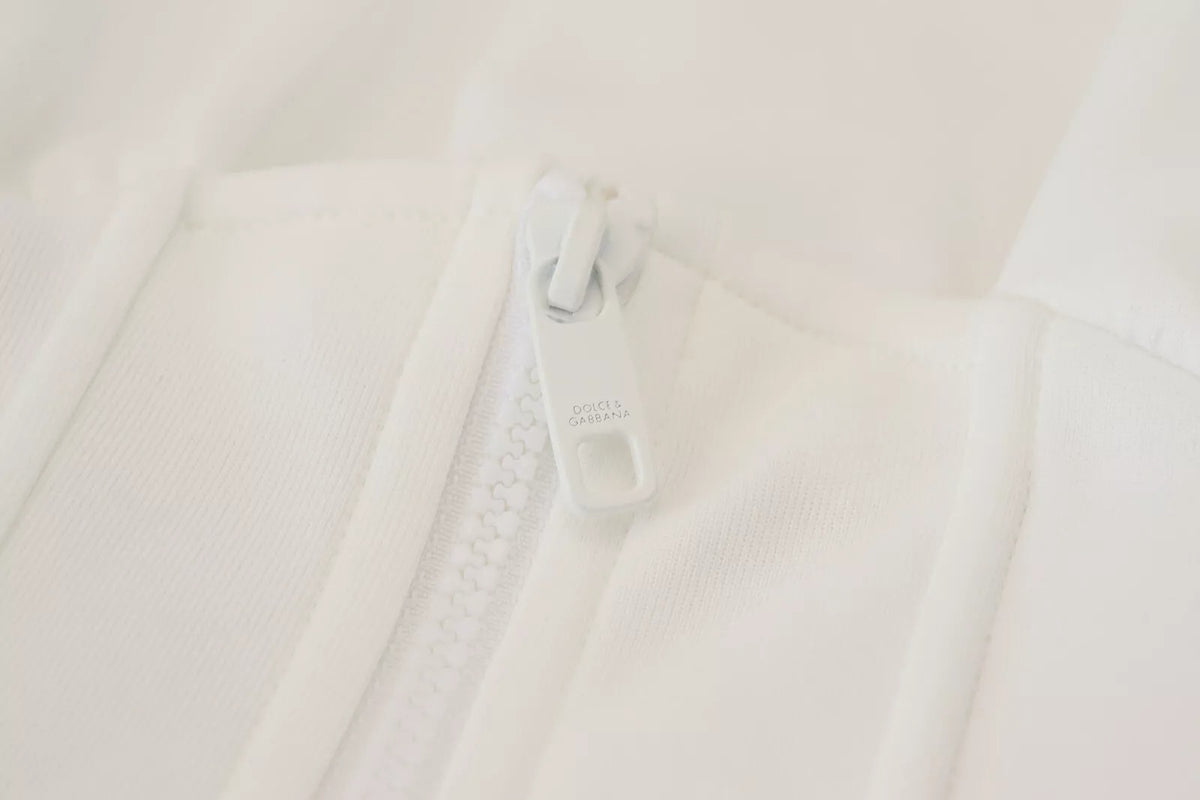 Dolce & Gabbana White Cotton Corset Stretch TopT-shirt