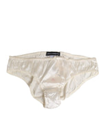 Dolce & Gabbana White Silk Satin Lingerie PantyUnderwear