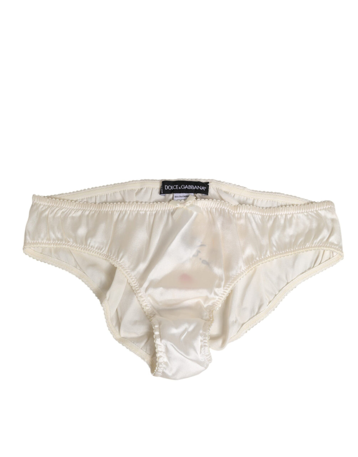 Dolce & Gabbana White Silk Satin Lingerie PantyUnderwear