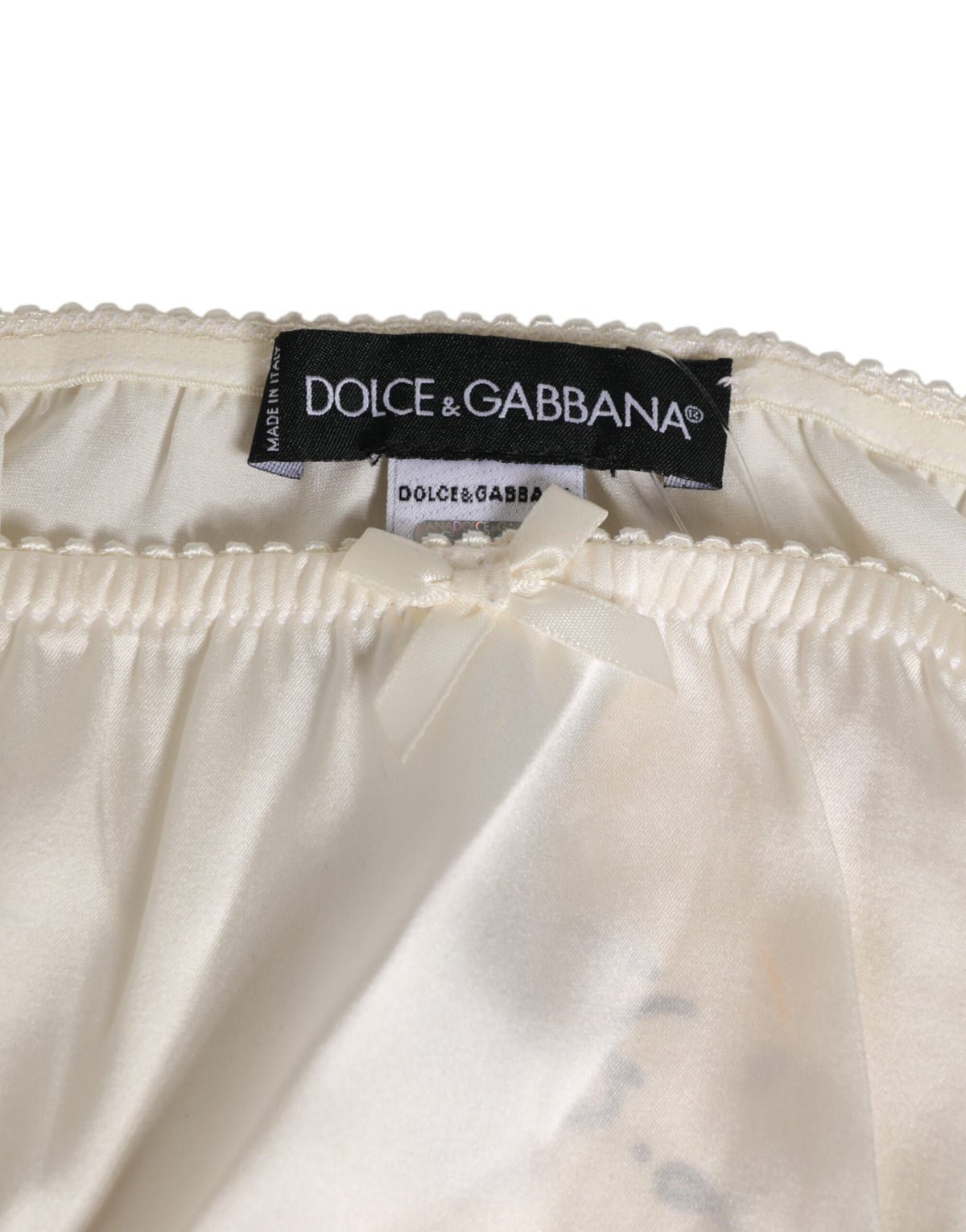 Dolce & Gabbana White Silk Satin Lingerie PantyUnderwear