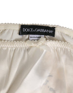 Dolce & Gabbana White Silk Satin Lingerie PantyUnderwear