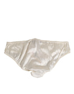 Dolce & Gabbana White Silk Satin Lingerie PantyUnderwear