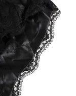 Dolce & Gabbana Black Silk Satin Lace Trim PantyUnderwear