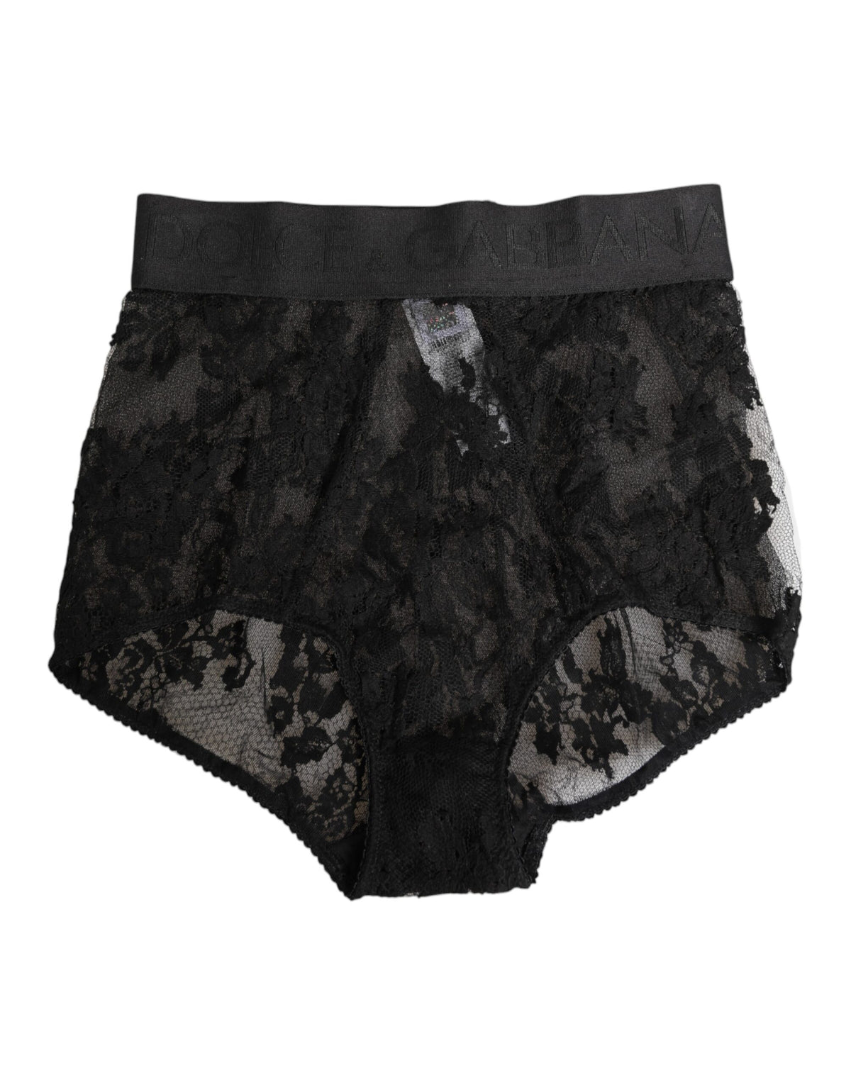 Dolce & Gabbana High Waist Briefs Black Floral LaceUnderwear