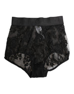 Dolce & Gabbana High Waist Briefs Black Floral LaceUnderwear