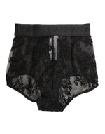 Dolce & Gabbana High Waist Briefs Black Floral LaceUnderwear