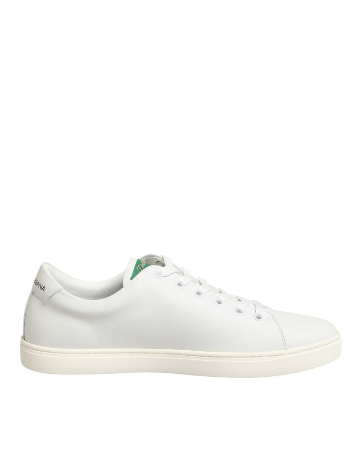 Dolce & Gabbana White Leather Rose Embroidery Low-TopShoes