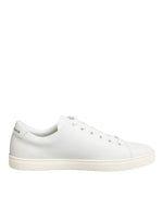Dolce & Gabbana White Leather Sacre Heart Patch SneakersShoes