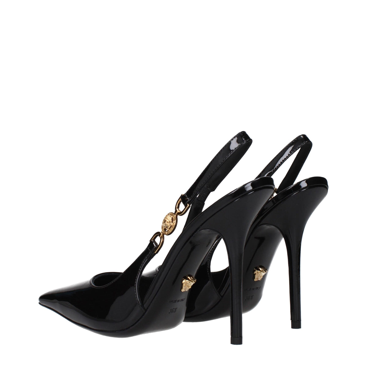 Versace Black Leather High Heel Pumps