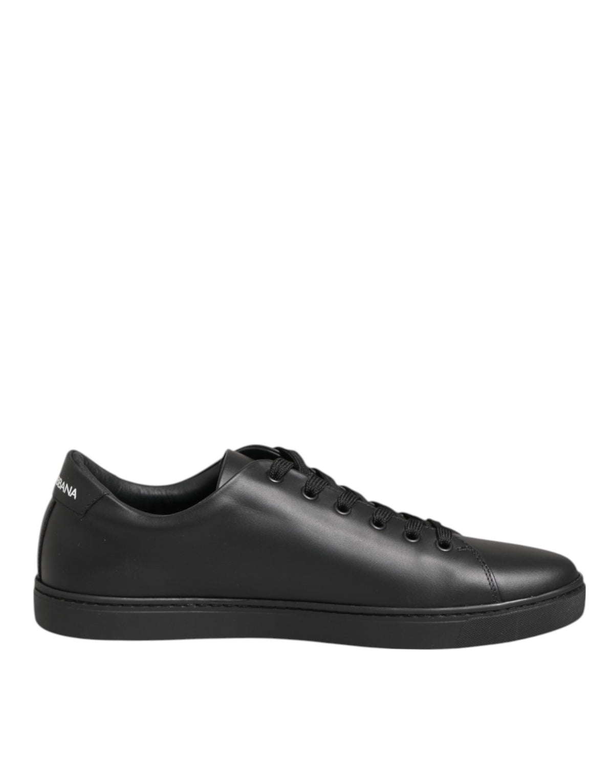 Dolce & Gabbana Black Leather Crystal Heart SneakersShoes