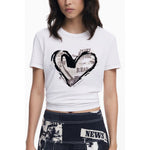 Desigual White Cotton Women T-Shirt