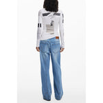 Desigual White Elastane Women Top