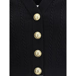 Balmain Ribbed and braided Cardigan