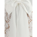 Self-Portrait Short satin Dress with lace bow