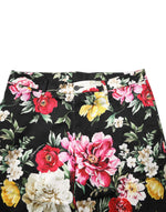 Dolce & Gabbana Black Floral Cotton Dress Formal Trouser Pants