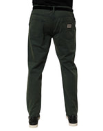 Dolce & Gabbana Dark Green Cotton Stretch Loose Denim Jeans