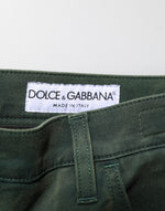Dolce & Gabbana Dark Green Cotton Stretch Loose Denim Jeans