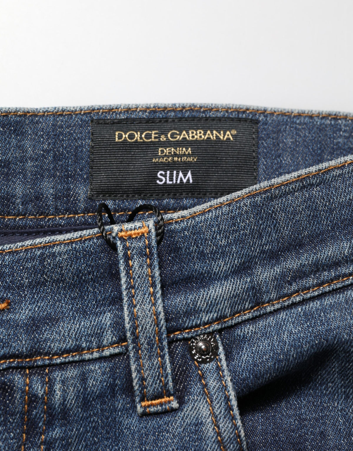 Dolce & Gabbana Blue Rabbit Embroidery Slim Men Denim Jeans