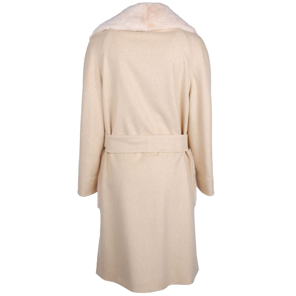 Made in Italy Beige Wool Jackets & Coat