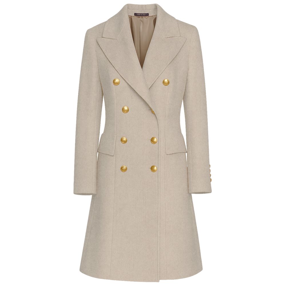 Made in Italy Beige Wool Jackets & Coat