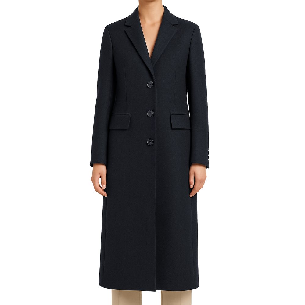 Made in Italy Black Wool Jackets & Coat
