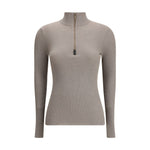Brunello Cucinelli Zipped high neck Top