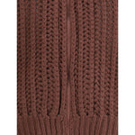 Brunello Cucinelli Balloon Net Embroidery Cardigan in cashmere with a hood