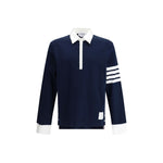 Thom Browne Cotton Polo shirt with white collar and cuffs