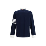 Thom Browne Cotton Polo shirt with white collar and cuffs