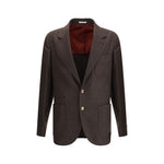 Brunello Cucinelli Prince of Wales Wool Blazer