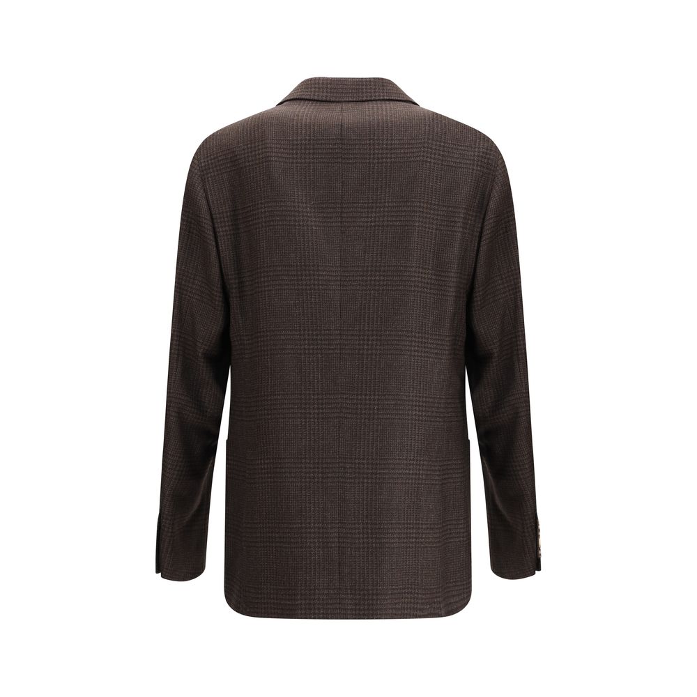 Brunello Cucinelli Prince of Wales Wool Blazer