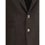 Brunello Cucinelli Prince of Wales Wool Blazer