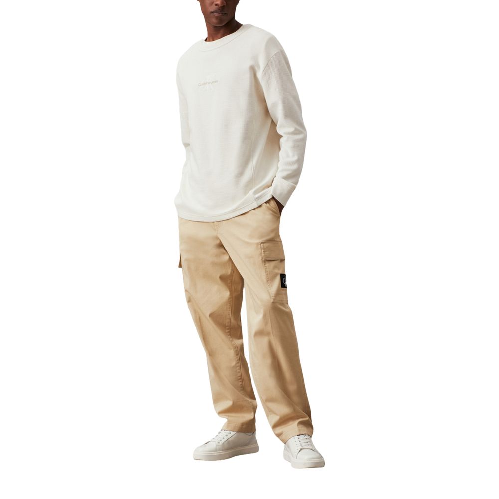 Calvin Klein Jeans Beige Recycled Cotton Pant