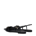 Dolce & Gabbana Black Leather Flat Sandals