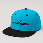 Noctilupus Snapback Cap in Aqua Blue and Black